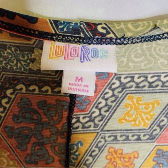 Lularoe Multi Color Geometric Print Open Front Kimono M - Picture 4 of 4